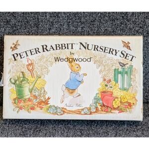 Vintage Beatrix Potter Peter Rabbit Wedgwood 4 Piece Nursery Set
